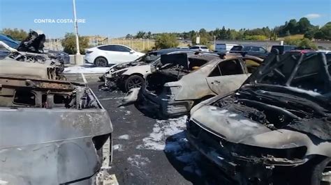 Attempted gas theft at East Bay BART parking lot ignites dire destroying 6 vehicles